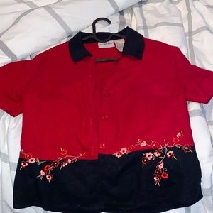 RETRO linen button up top